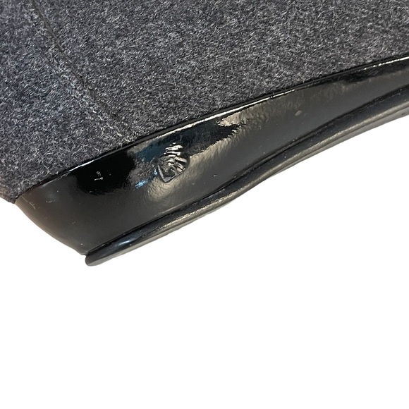 Stuart Weitzman Gray Flannel Pointed Toe Slip On Low Wedge Loafer Shoes Sz 8.5 - Picture 10 of 12